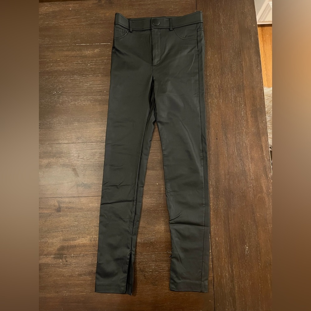 ZARA Faux Leather Button Pants